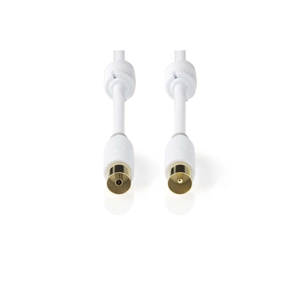 Nedis Coax Cable | IEC (Coax) Han | IEC (Coax) Hun | Gull belagt | 100 dB | 75 Ohm | Dobbelt skjermet | 2.00 m | Rund | PVC | Hvit | Boks