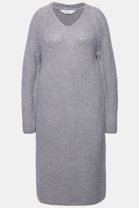 Strickkleid, Loose Fit, Midikleid, V-Ausschnitt