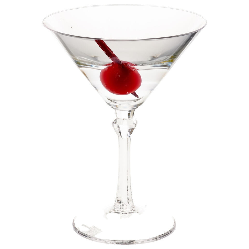 Martini glas - transparant - kunststof - 20 cl/200 ml