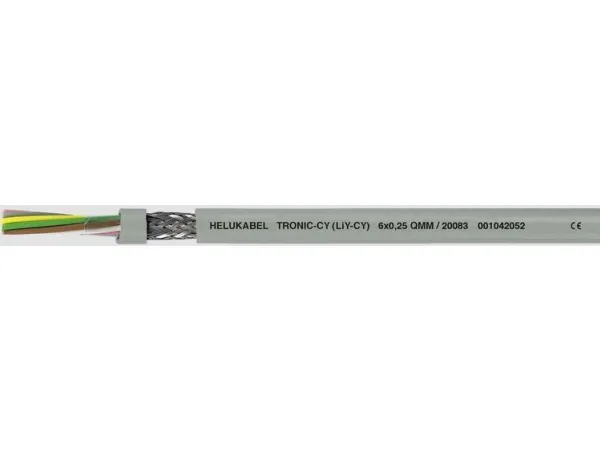 HELUKABEL TRONIC-CY (LiY-CY), Lavspændingskabel, Grå, Polyvinylchlorid (PVC), Cooper, 1 mm², 56 kg/km