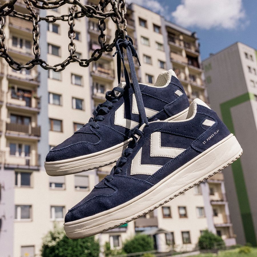 Hummel Chaussures ST. Power Play Suede - Bleu Marine