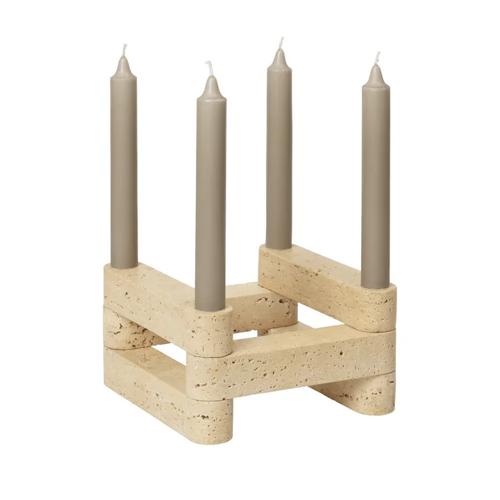 Ferm Living - Newel Modular Kerzenhalter, Marmor rosso levanto