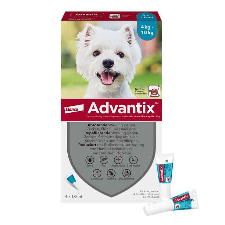 Advantix Spot-on Hund 4 - 10 kg Lösung, 4 St