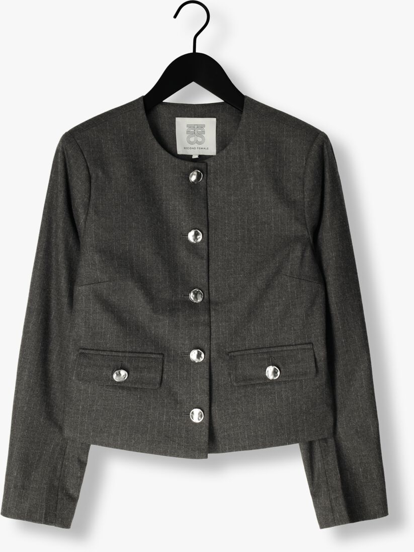 donkergrijze second female blazer wake tailored jacket