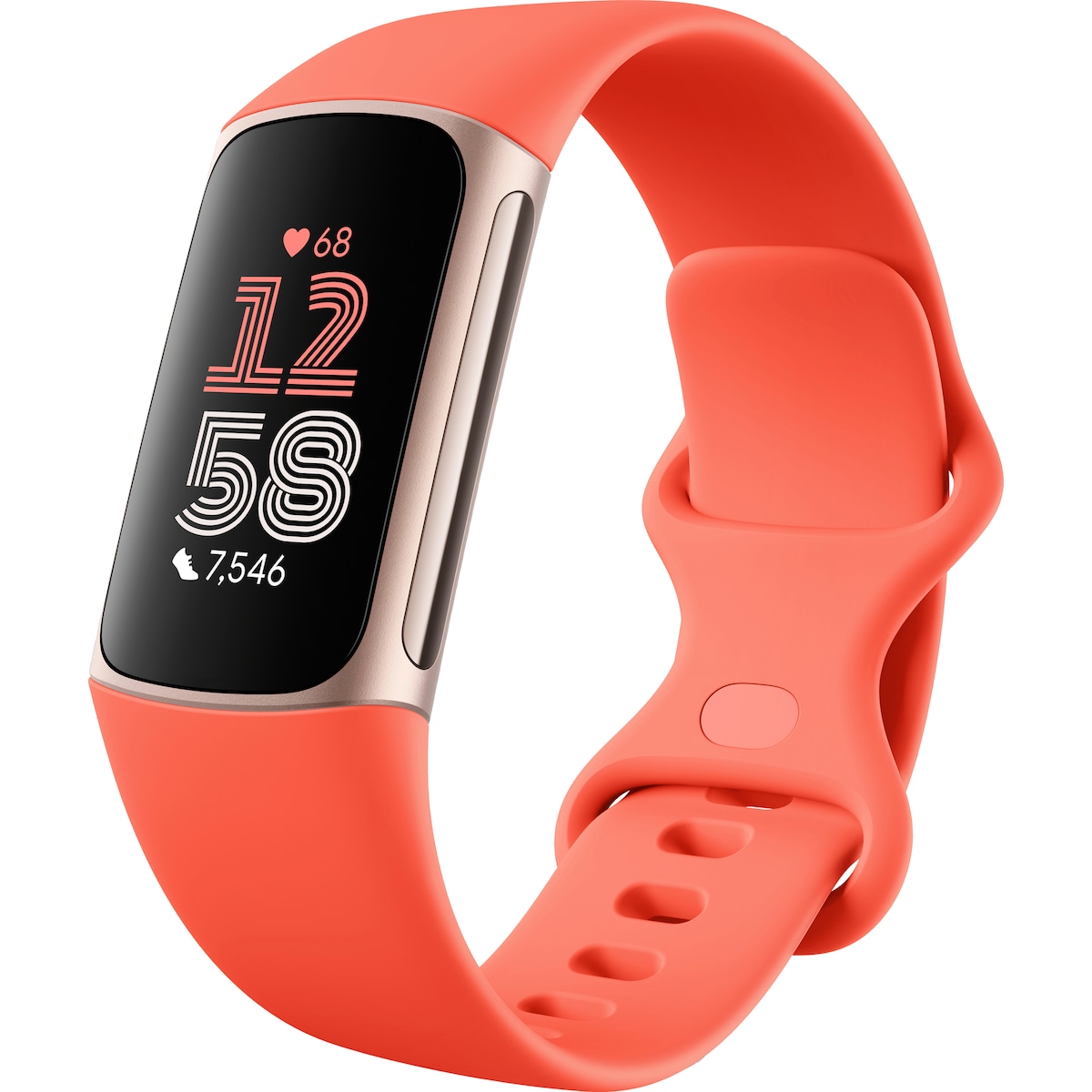 Fitbit Charge 6 aktivitetsarmbånd (gull/oransje)
