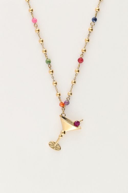 Starry ketting met gekleurde kraaltjes & cocktail