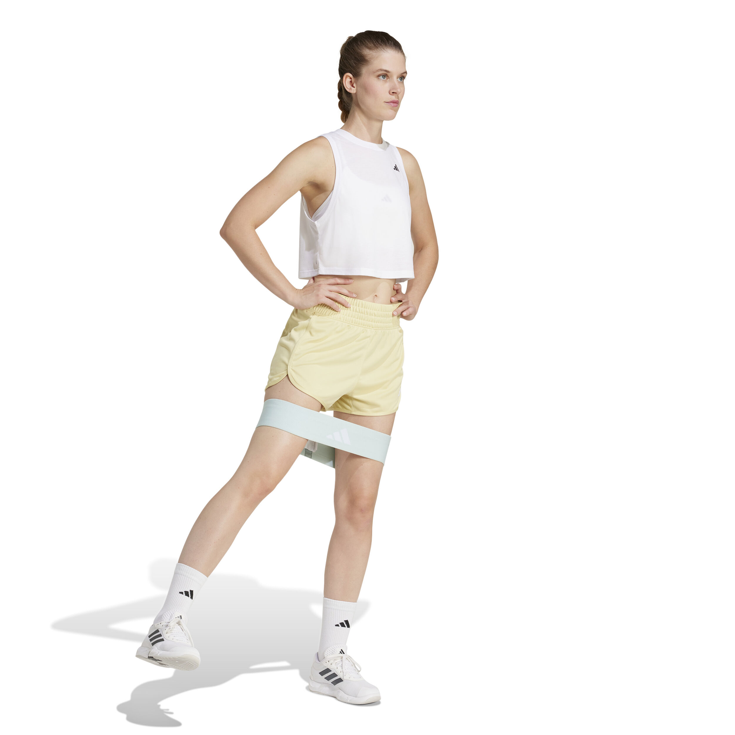 adidas Pacer Knit High 3in Shorts Femmes - Jaune