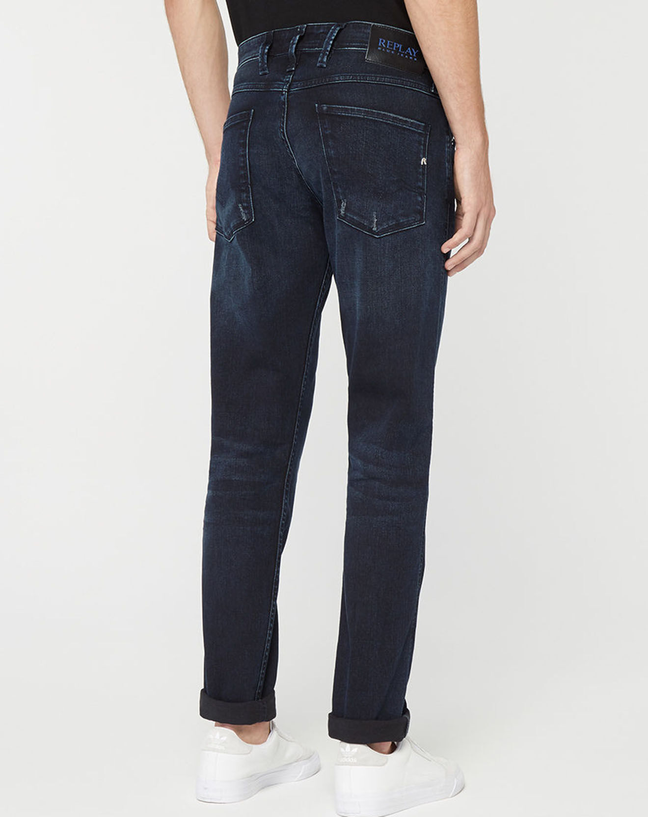 Replay Jean Slim en Coton Bio 573 Anbass bleu foncé