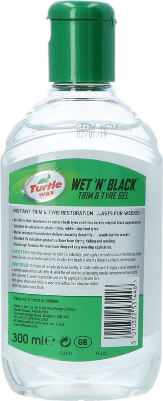 Turtle Wax - Wet N Black - Bandenonderhoud - Zwart - 300ml