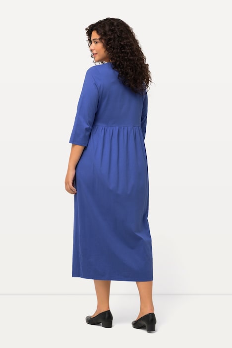 Jerseykleid, A-Linie, Carree-Ausschnitt, 3/4-Arm