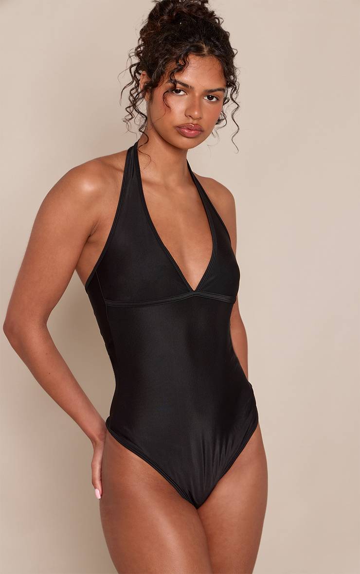 Noir Body Échancré Dos Nu En Polyamide Anthracite