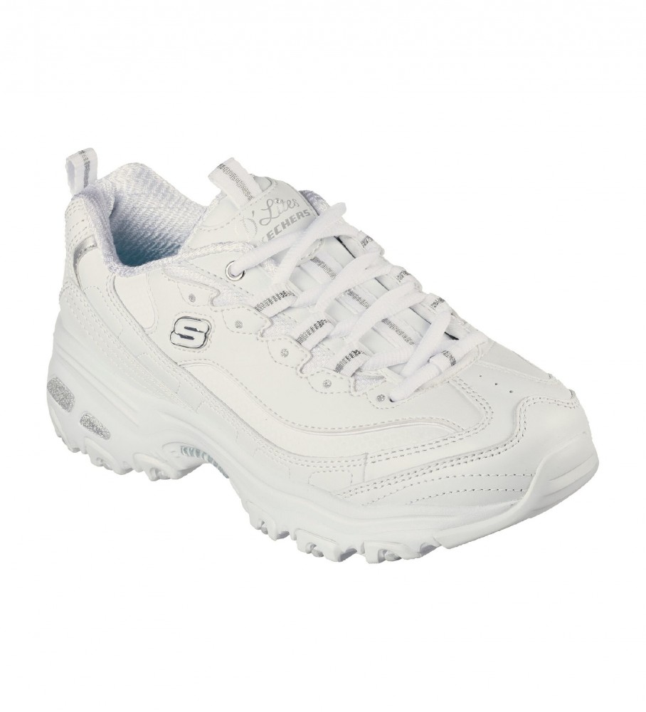 Tênis de couro Skechers D'Lites Fresh Start, branco