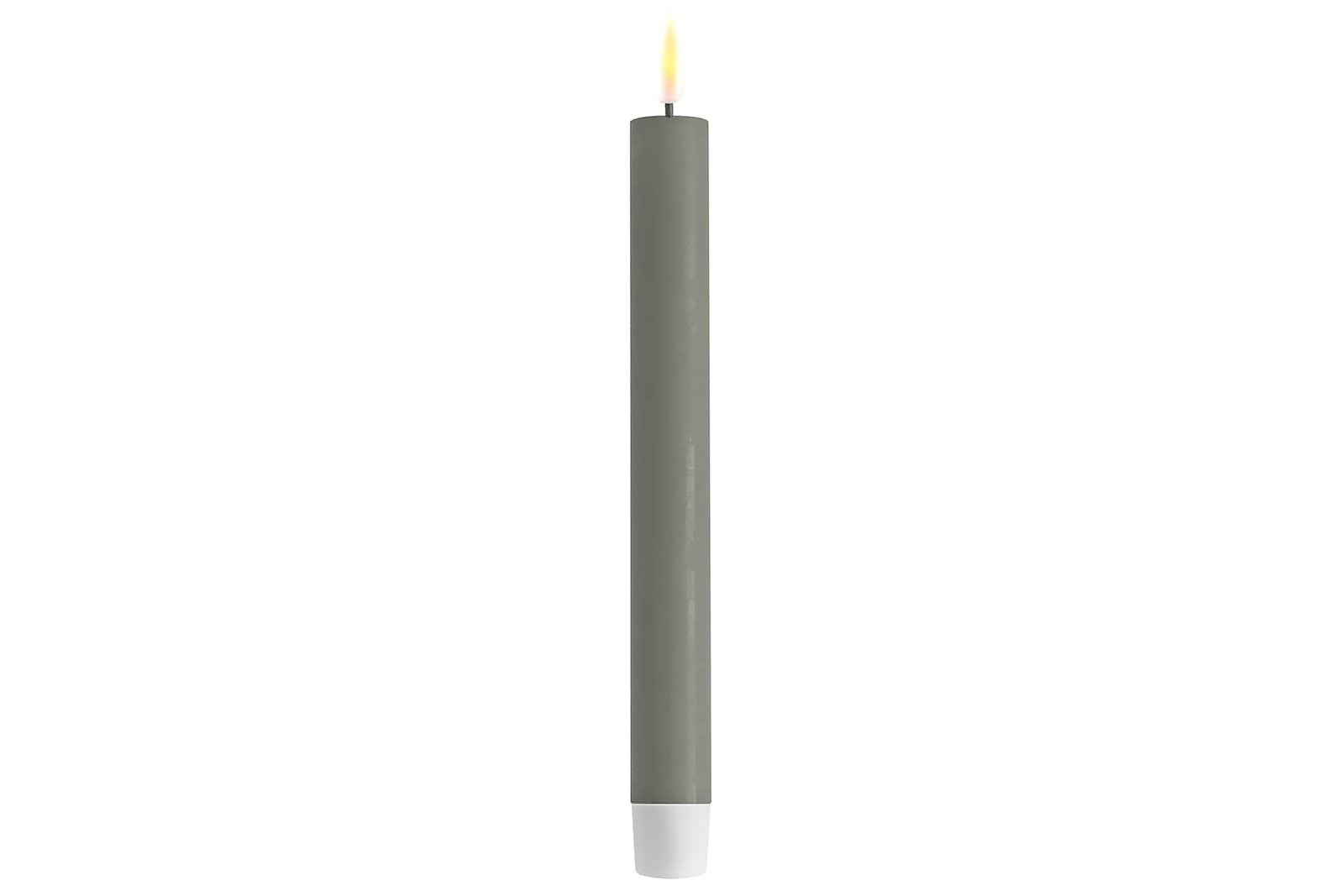 Real Flame kronelys 2pk LED lys i Salviegrønn stearin. H:24 cm. Ø:2,2