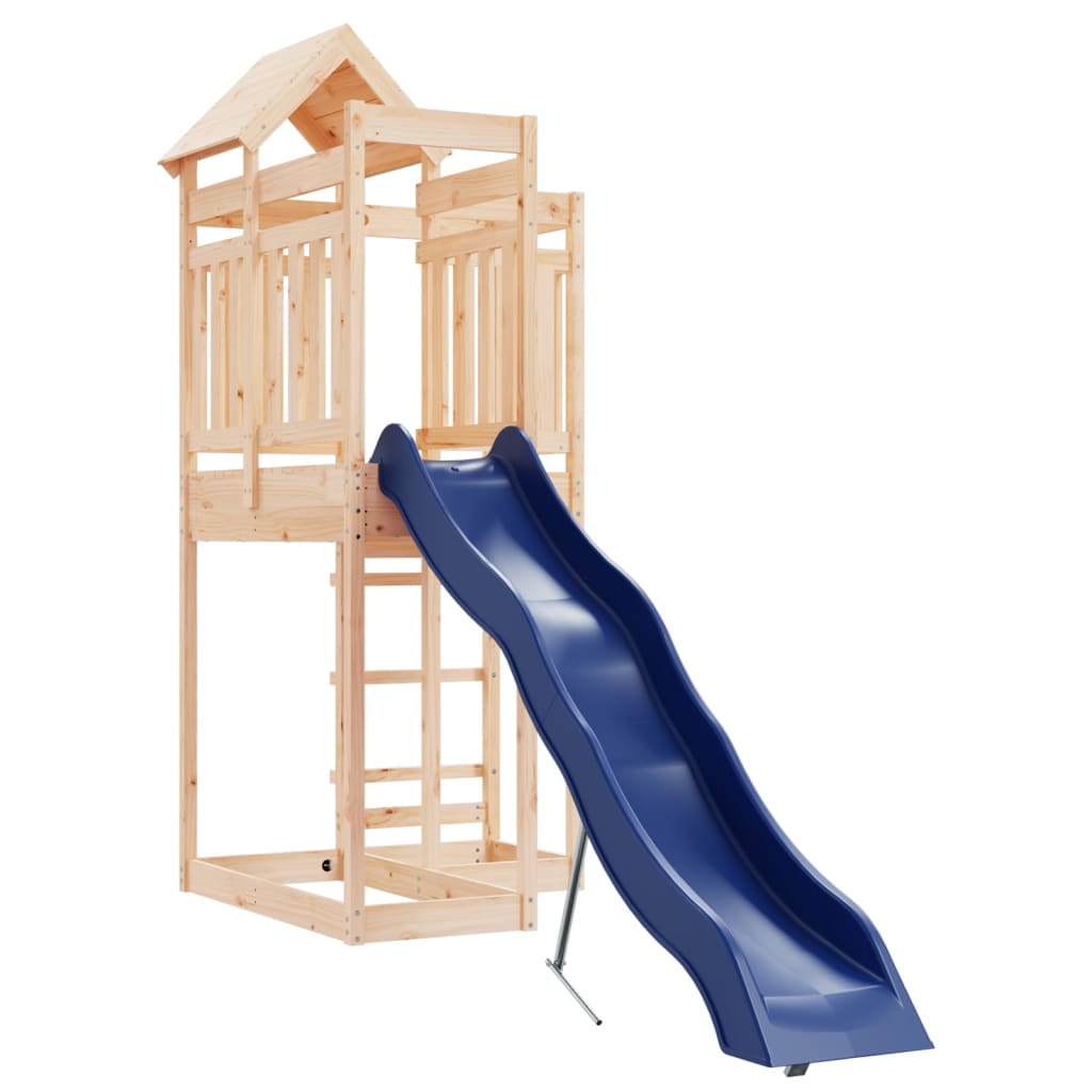 Aire de jeux d'extérieur balançoires toboggan portiques robuste jeux jardin 107 x 292 x 238 cm bois de pin massif