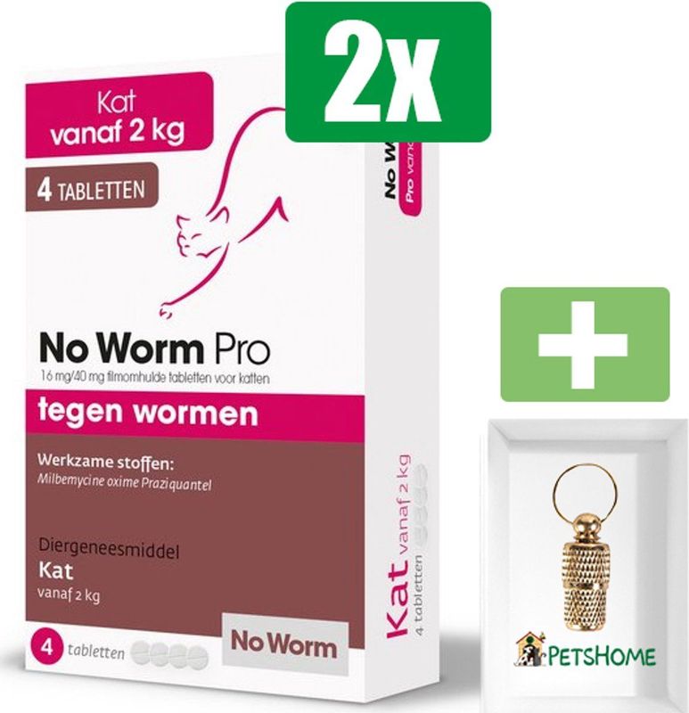 No Worm Pro - Ontworming Tabletten - Kat - Vleessmaak - 2 kg en meer