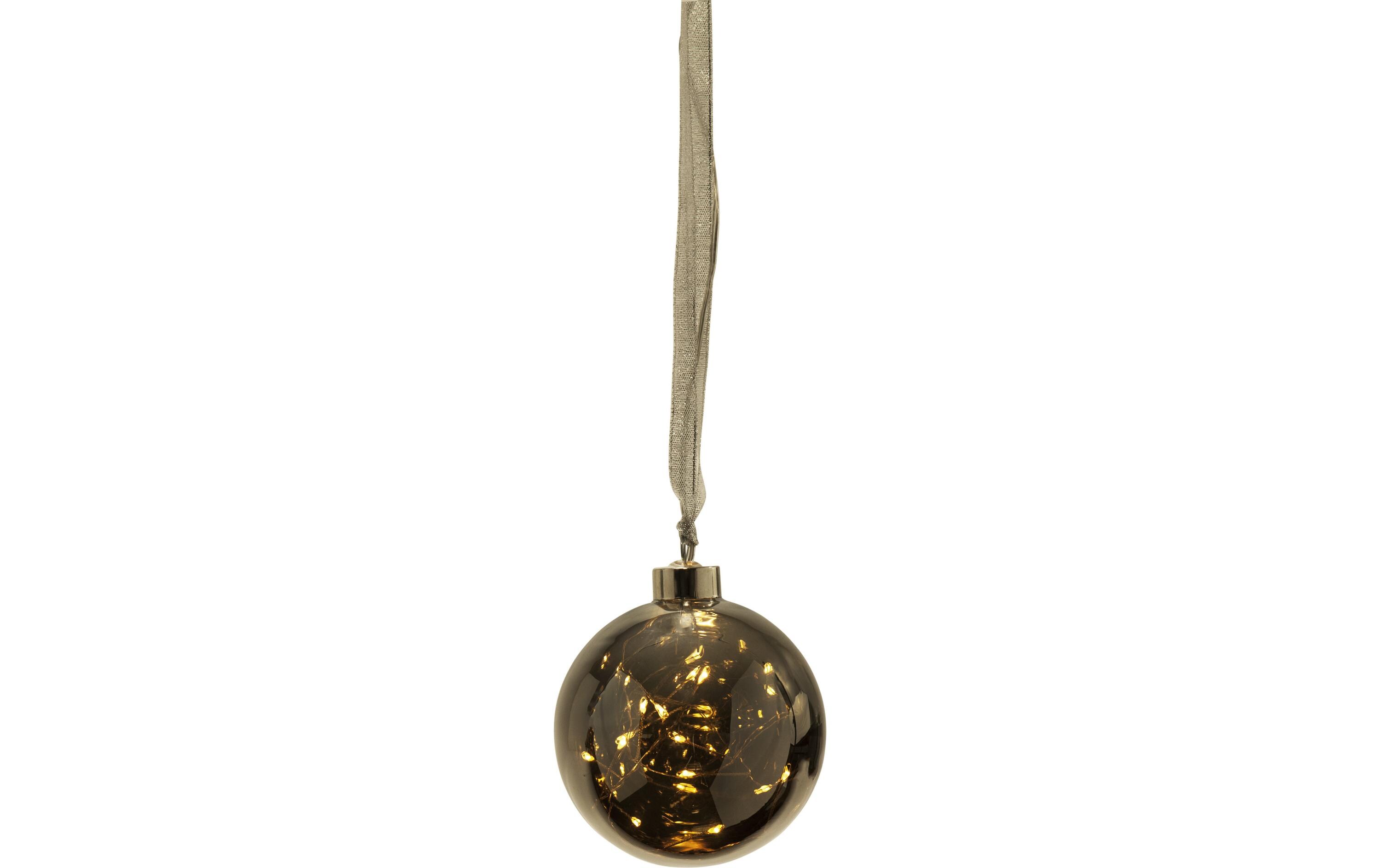 Weihnachtskugel Glow, 15 LED, Ø 10 cm, AnthrazitWeihnachtskugel mit Beleuchtung