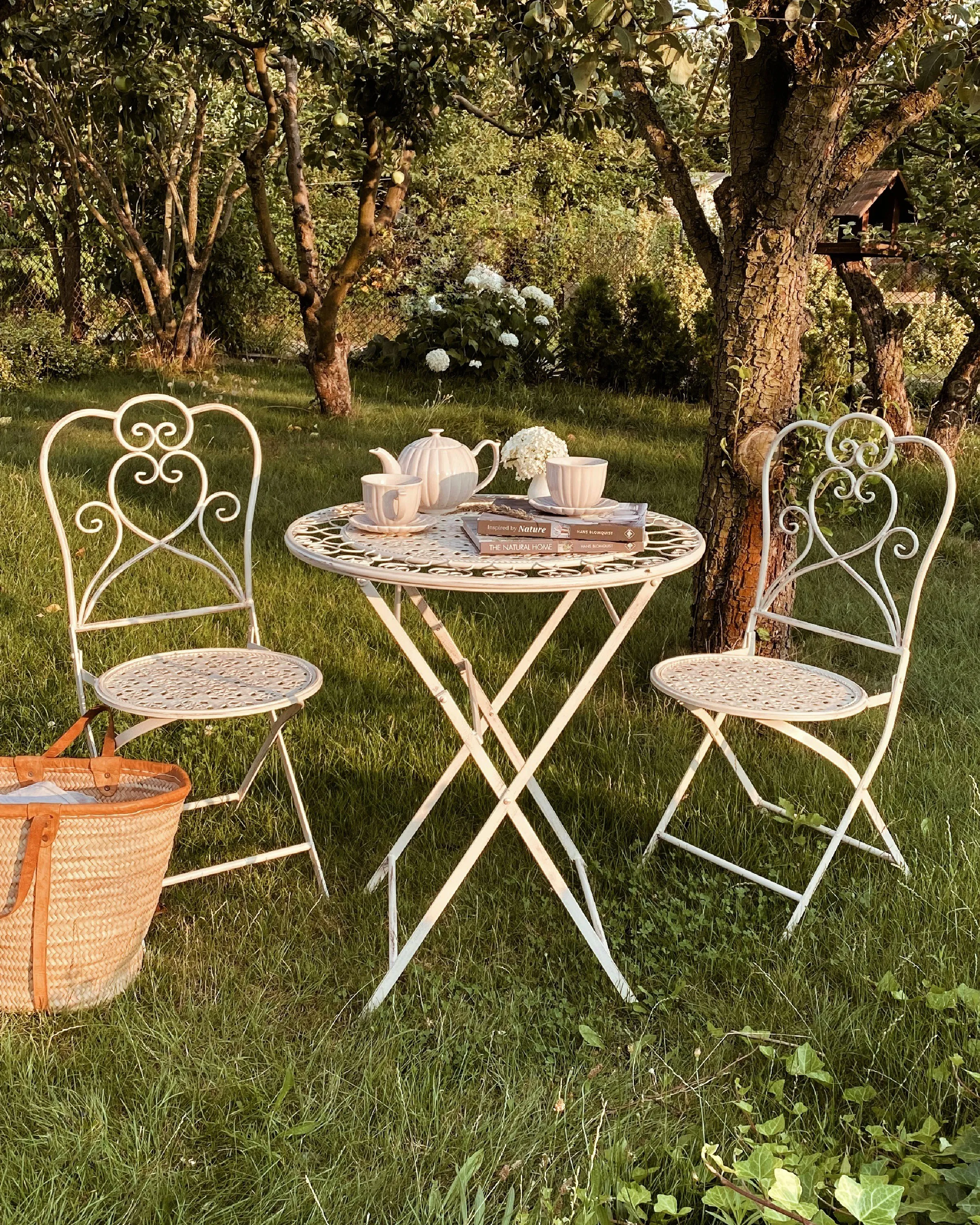 Set van 2 tuinstoelen TRIESTE inklapbaar Metaal Lichtbeige