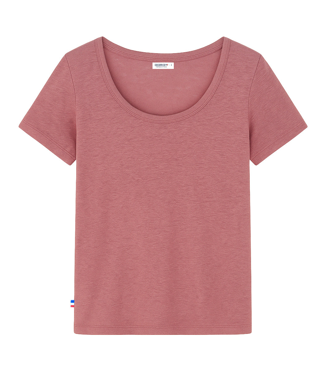 T-shirt Femme en Lin Rose - Intemporel