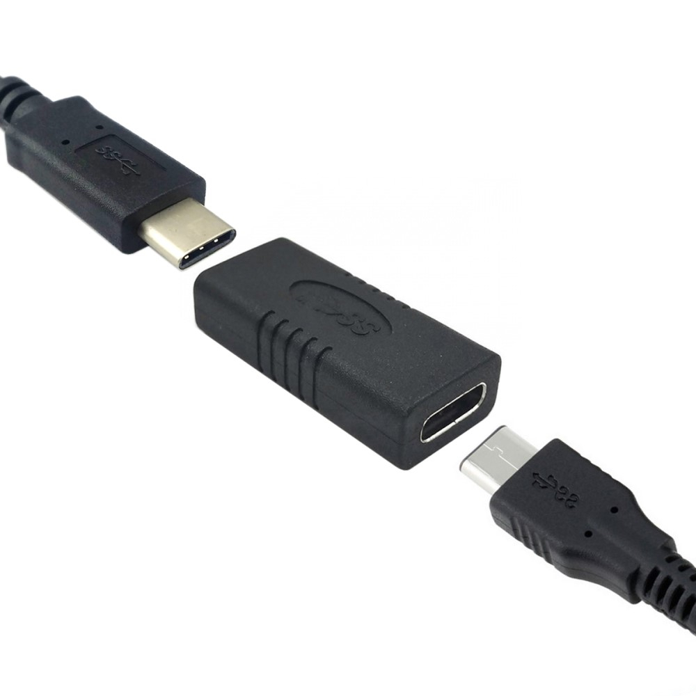 (10 Gbit/s) USB C auf USB C 24 Pin Adapter Verlängerungs Buchse Adapter - Schwarz