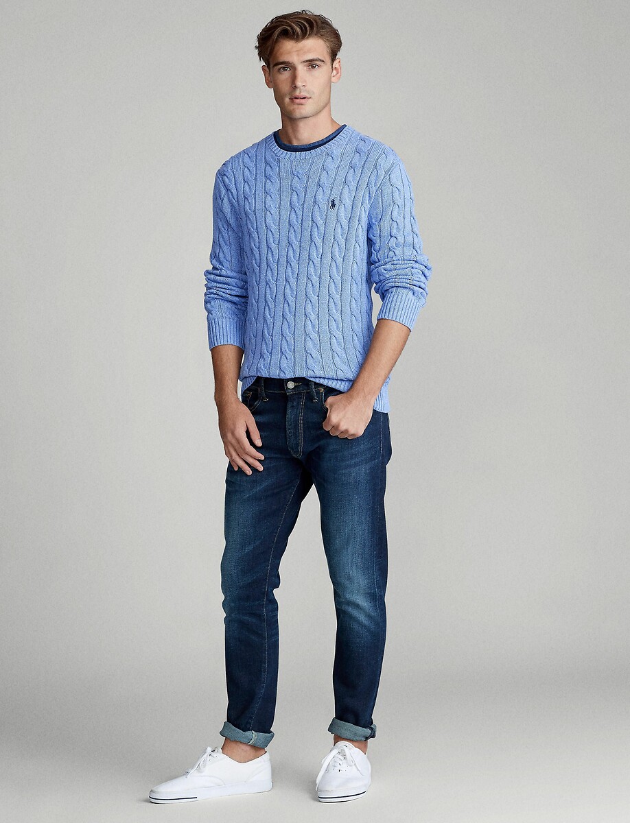 POLO RALPH LAUREN<br>Suéter de algodão trançado