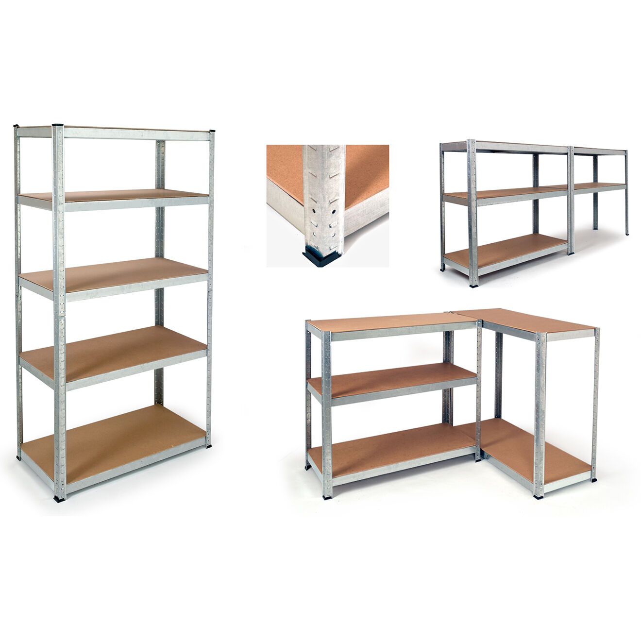 Pratik Garden Etagère en acier 5 niveaux spéciale charges lourdes noire - 180x90x40?cm