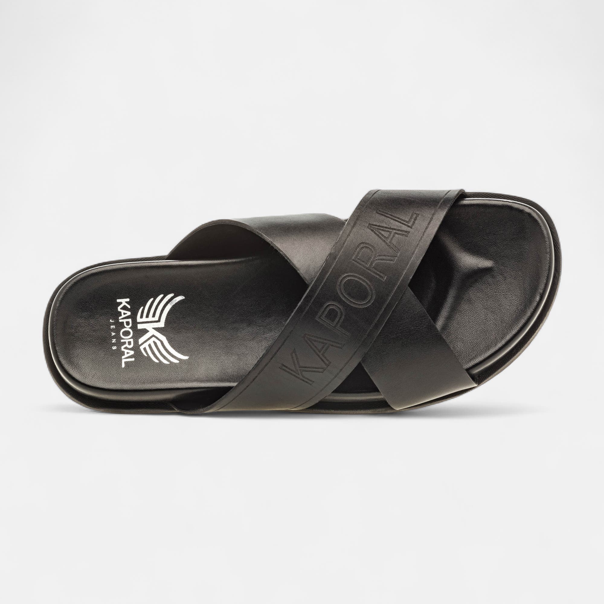 Mules Homme en cuir noir
