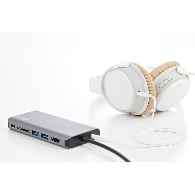 StarTech.com Adaptateur Multiport USB-C - Mini Dock USB-C avec 4K HDMI ou 1080p VGA - Hub 3x USB 3.0, SD, GbE, Audio, 100W PD Pass-Through - Station d'Accueil pour PC Portable/Tablette