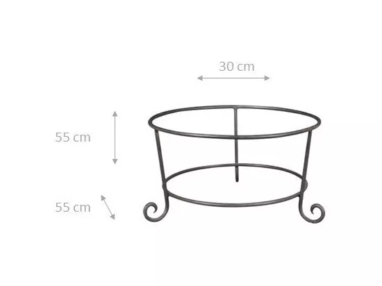 BISCOTTINI Support de Plantes - Fonte avec Finition Antique - Porte-Fleurs - Intérieur et Extérieur - Jardinière - Jardin - Salon - Salle à Manger - Présentoir - Décoratif - 30x55x55 cm