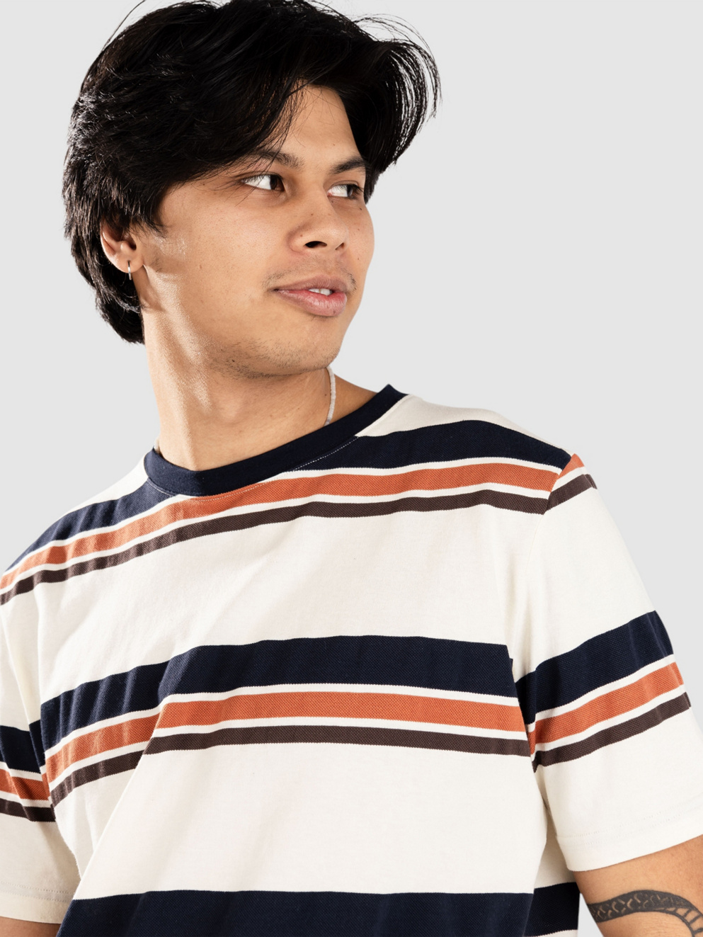 Anerkjendt Akkikki Mix Stripe T-Shirt tofu