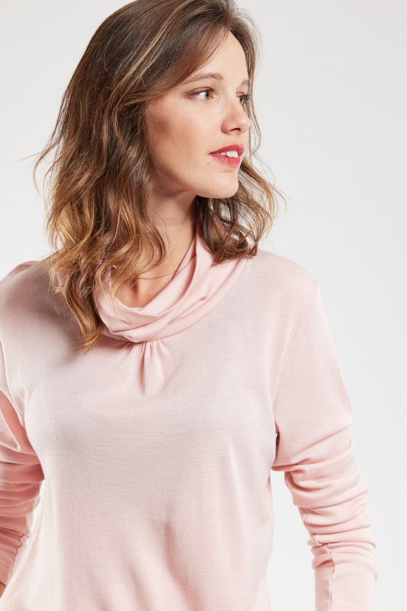 Sous pull col roulé - laine et tencel