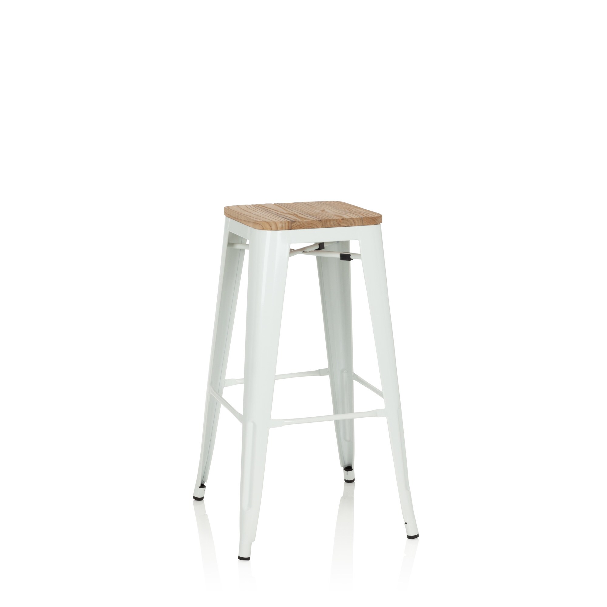 Barhocker VANTAGGIO HIGH W Stahl / Ulmenholz ohne Armlehnen hjh OFFICE