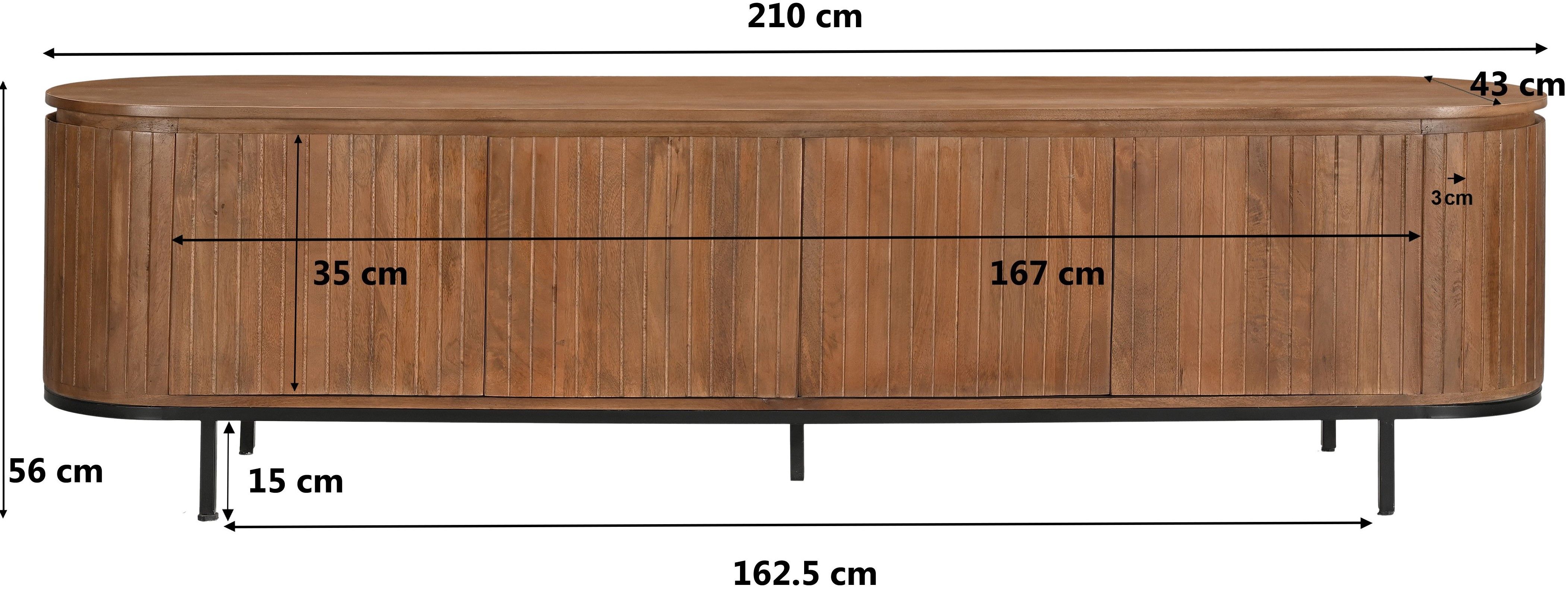Tv-meubel Noor B210 x D43 x H56 cm