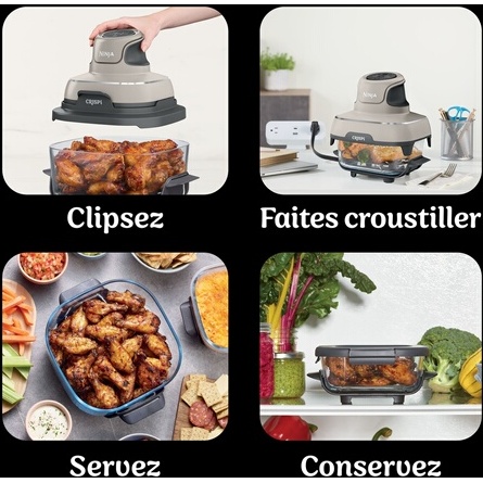 Friteuse sans huile Ninja Crispi Airfryer en verre FN101EUST Beige