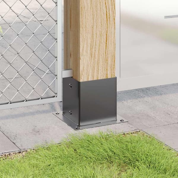 vidaXL Stolpebunner firkantet 12 stk 141x141 mm pulverlakkert stål