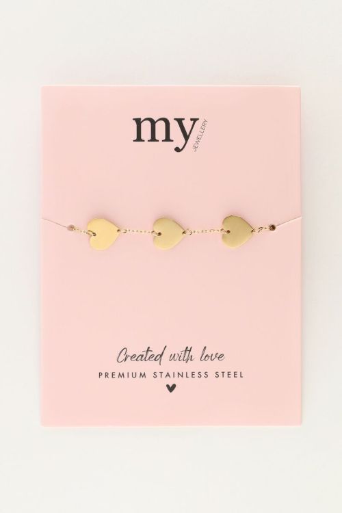 Armband met 5 hartjes