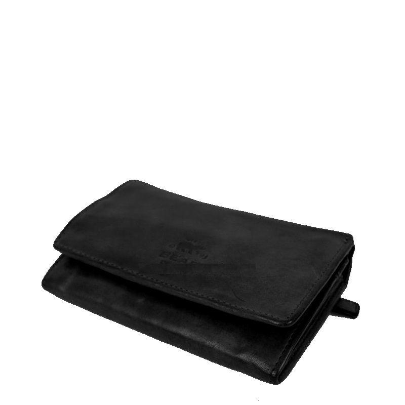 Bear Design Portemonnee Flappie Black