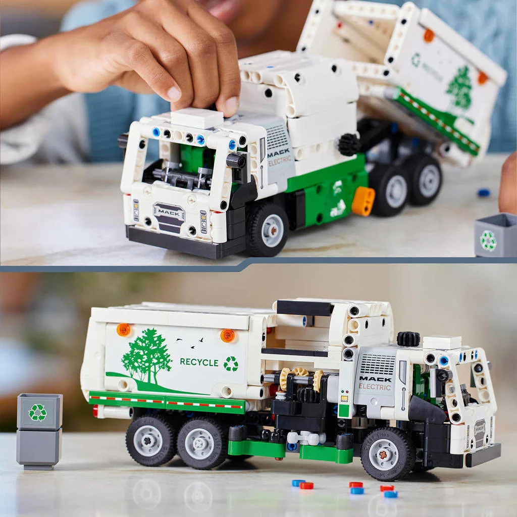 Lego blijft leukMack LR Electric vuilniswagen Speelgoed Vrachtwagen Voertuig Set 42167