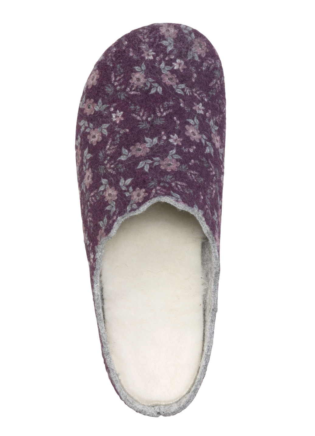 Laurina Pantoffel aus floral bedrucktem Filzmaterial