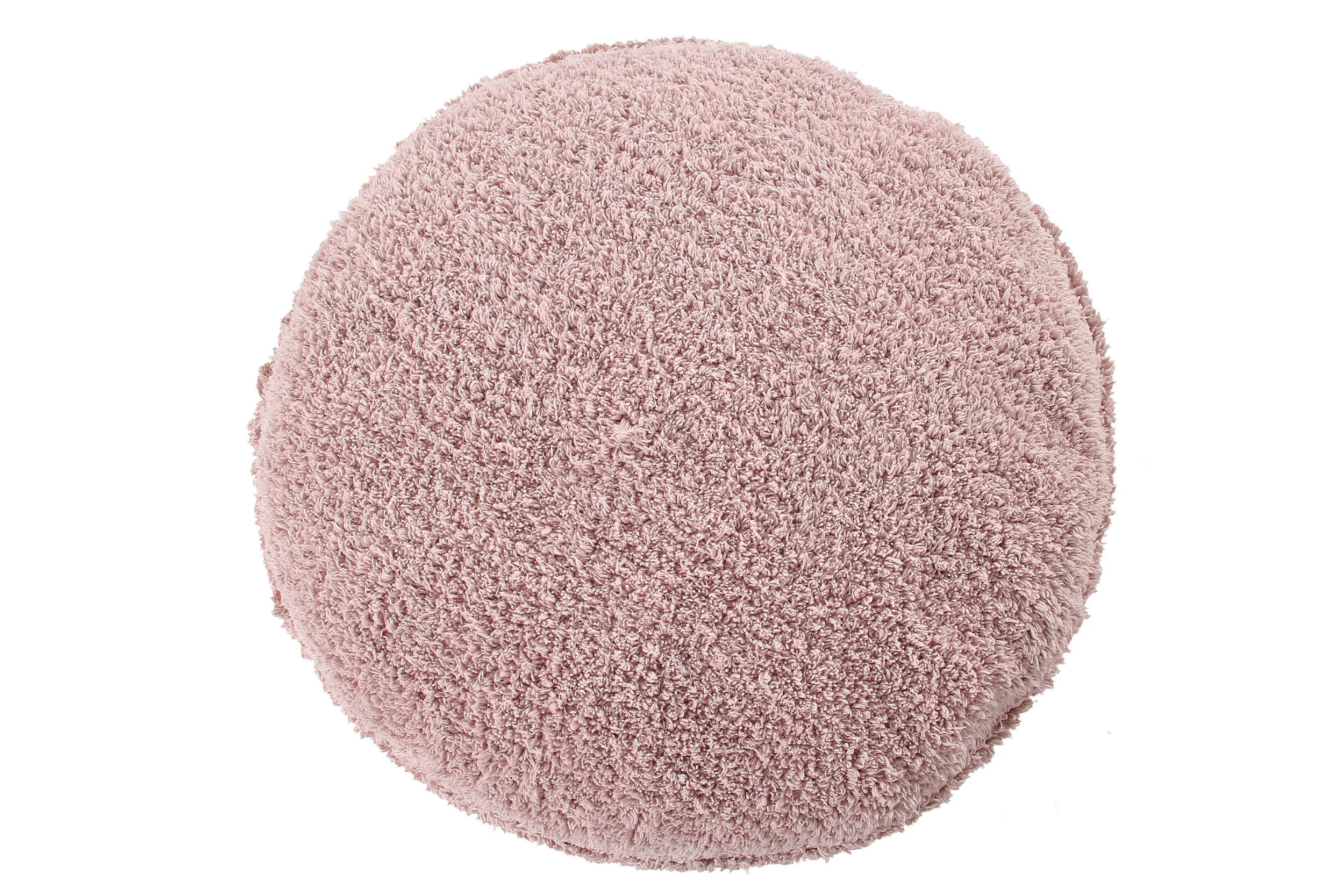 CHILL - Pouf rond couvert en coton | Rose