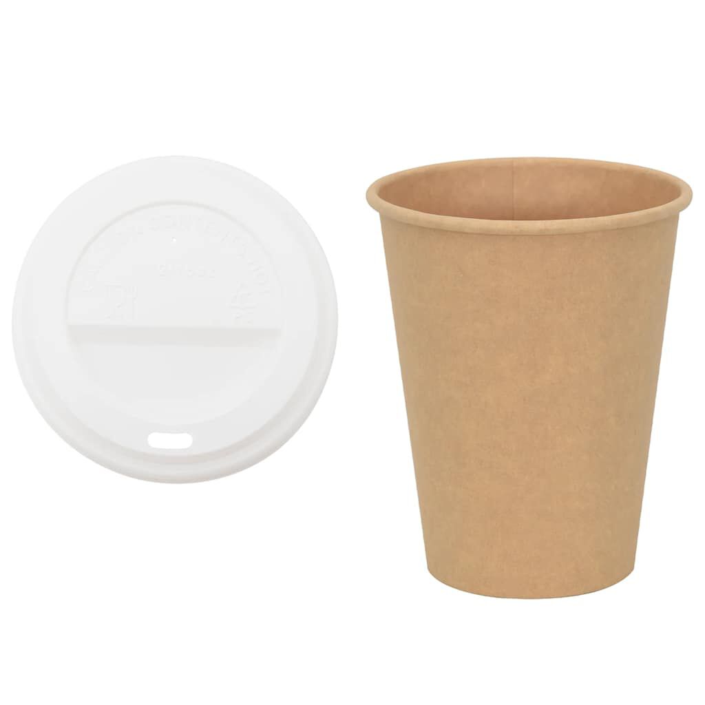 vidaXL Papieren bekers met deksel, 1000 stuks, 300 ml