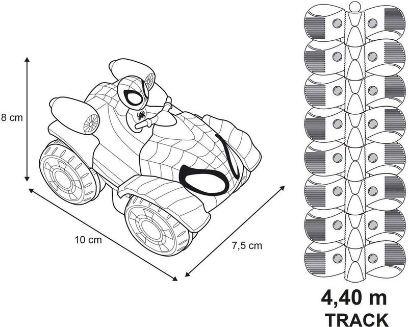 Smoby - Spidey FleXtreme Spin Set - Autocircuit - 4,40 m - 184 Flexibele Tracks