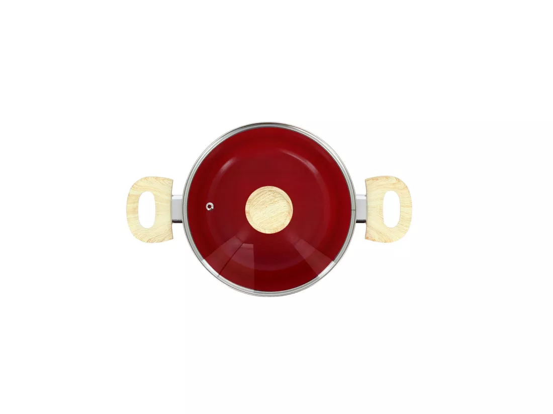 Menastyl - Faitout 20cm Colorama Magenta - En Aluminium - Revetement Antiadhesif En Ceramique