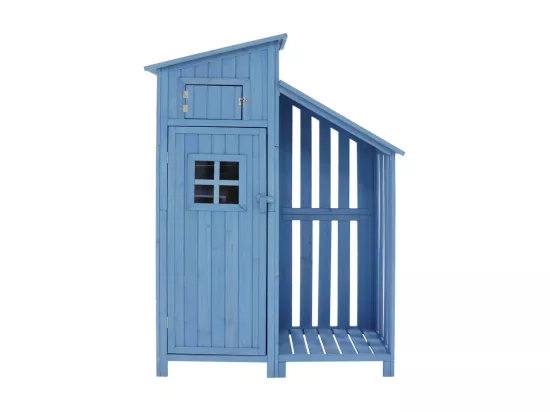 Abri de jardin en bois de sapin - remise à outils avec 2 étagères intégrées - H 173 cm - toit imperméable en PVC - Vert