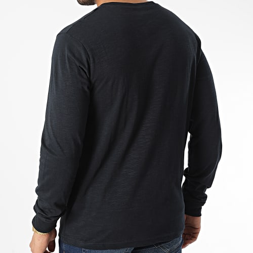 Tee Shirt Manches Longues Luis Bleu Marine Chiné