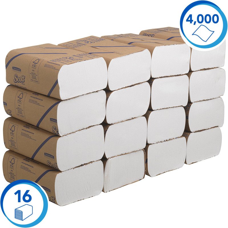Papier essuie-mains pliage enchevêtré Scott Professional 3749 – Carton de 4000