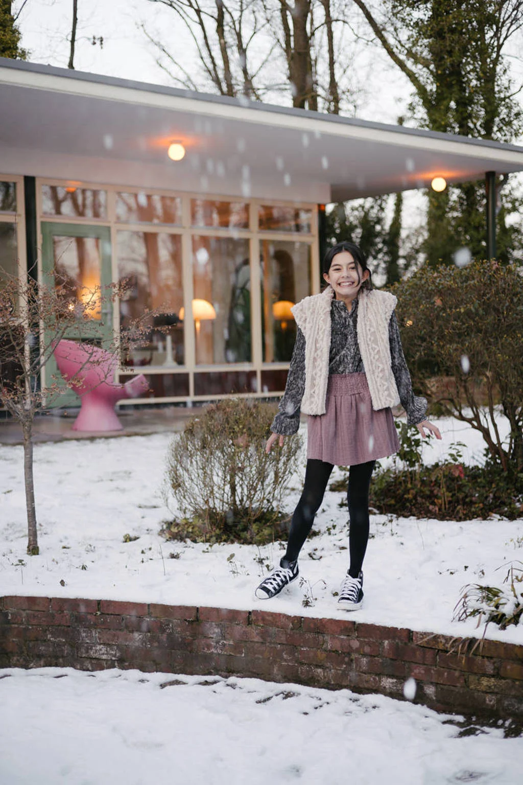 LEVV imitatiebont gilet NEELTJE beige