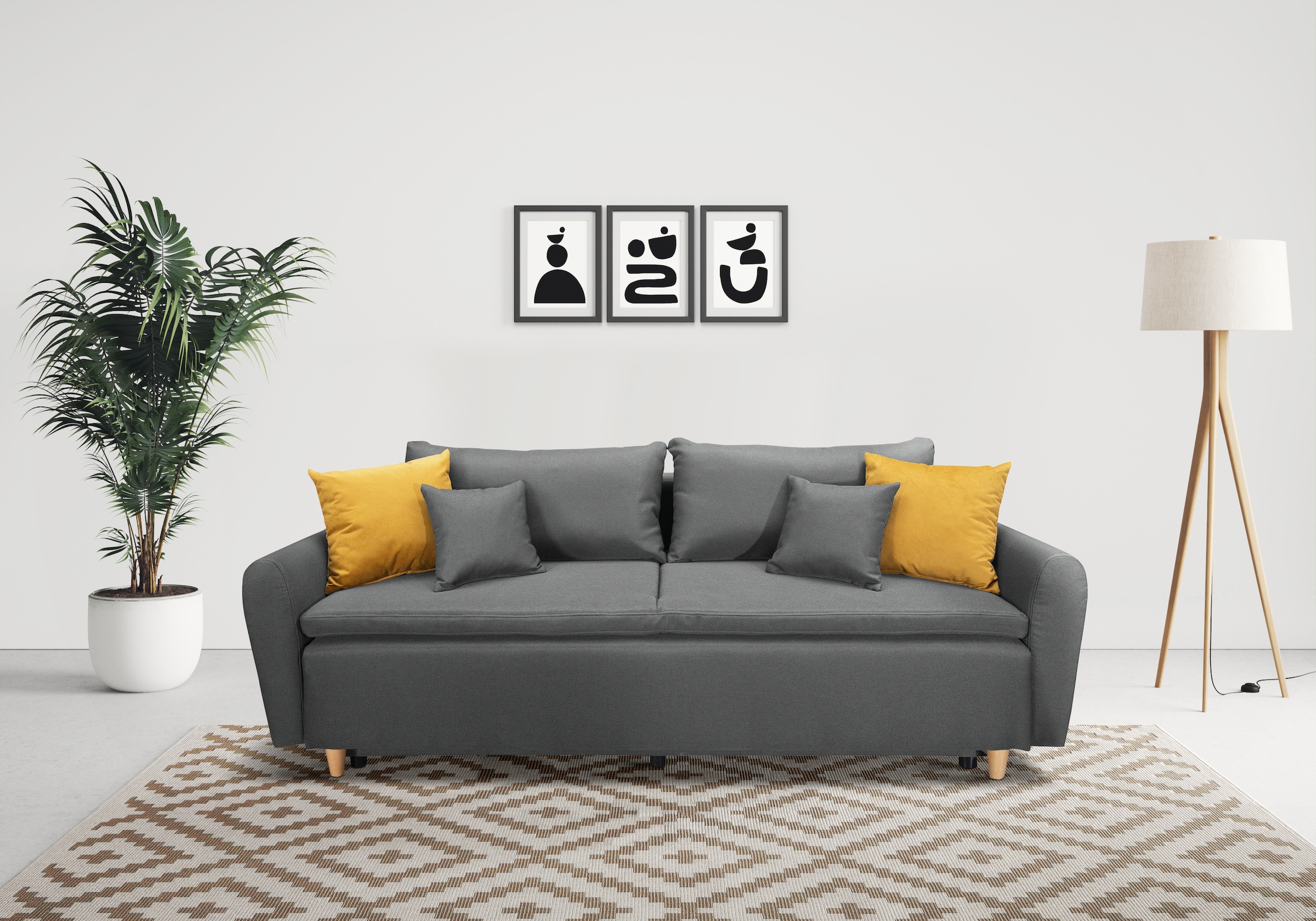 INOSIGN Schlafsofa »Anika« mit Boxspringaufbau, Bettfunktion & Bettkasten, Dauerschlafsofa