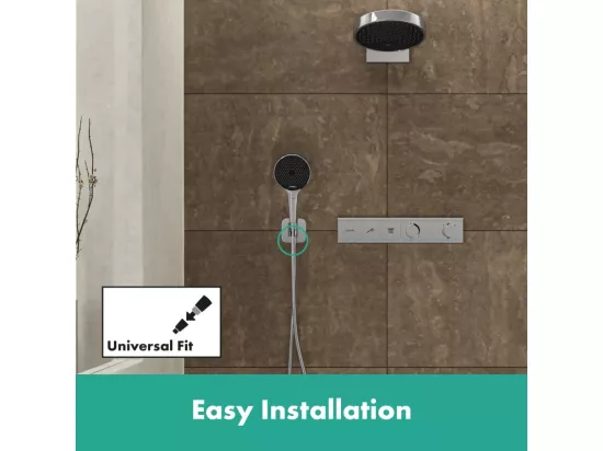 Support pommeau de douche avec raccordement HANSGROHE Fixfit Q noir mat