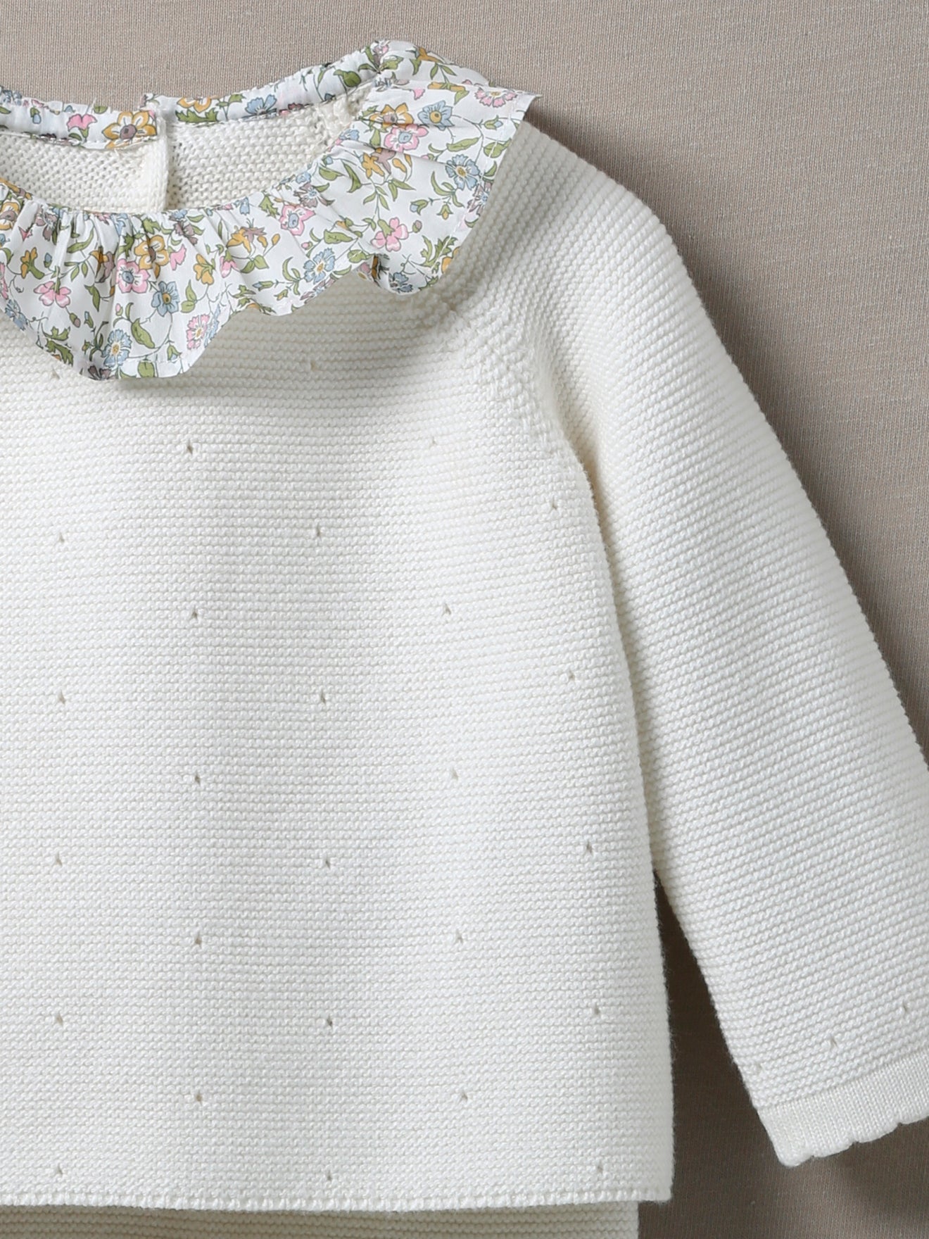 Ensemble en tricot Bébé col en tissu Liberty