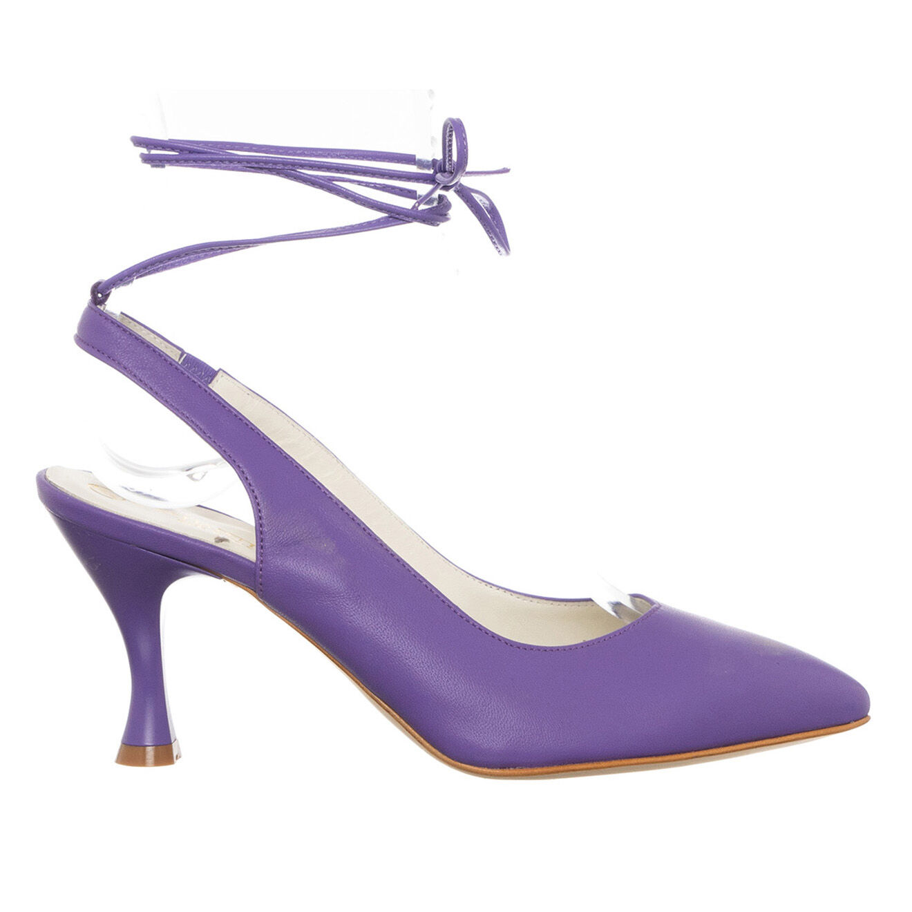 Loretta Pettinari Slingbacks en Cuir Baila violettes - Talon 7.5 cm